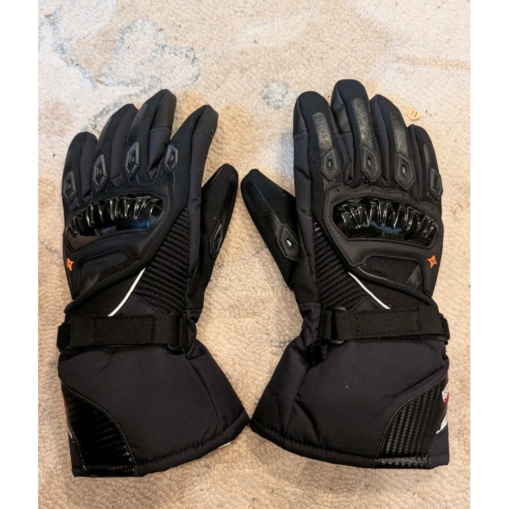 Kemimoto Motorcycle Gloves Warm Cold Weather Hard Knuckles Large